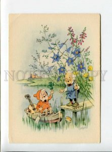 3071394 GNOMES in Boat w/ Gold Fish by BAUMGARTEN old