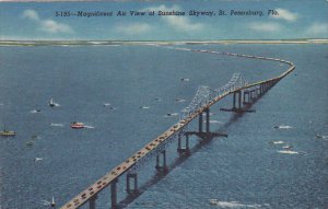 Air View Of Sunshine Skyway Bridge St Petersburg Florida Curteich