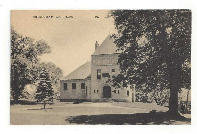 Postcard Maine ME Public Library Standard View Card