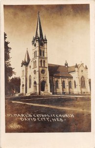 J42/ David City Nebraska RPPC Postcard c1910 St Mary's Catholic Church 166