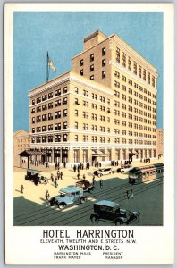 Vtg Washington DC Hotel Harrington 1920s View Old Postcard