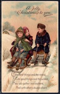 A Jolly Christmas,Children Sledding