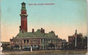 Australia Head Fire Station Melbourne Vintage Postcard 09.41