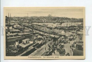 433734 TURKEY Constantinople new bridge steamers Vintage Ahitouv postcard