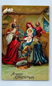 1910 Christmas Mary Baby Jesus Religious Embossed Iron Hill Maryland MD Postcard