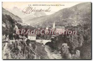 Old Postcard Brides baths and the Vanoise Glaciers