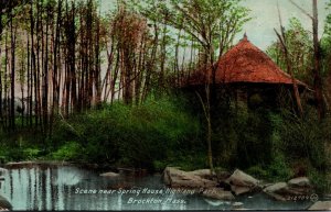 Massachusetts Brockton Highland Park Scene Near Spring House 1912