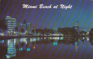 Florida Miami Beach At Night Looking Across Lake Pancoast