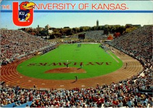 2~4X6 Postcards KS, Lawrence UNIVERSITY OF KANSAS Jayhawk Mascot/Child & Stadium