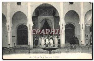 Old Postcard Morocco Fez part & # 39A courtyard