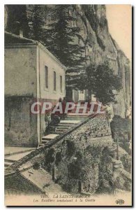 Old Postcard La Sainte Baume The stairs leading to the Grotto