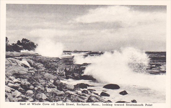 Massachusetts Rockport Surf At Whale Cove Off South Street Looking Toward Str...