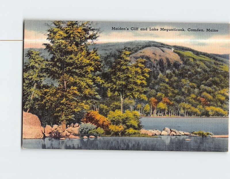 Postcard Maiden's Cliff & Lake Megunticook Camden Maine USA
