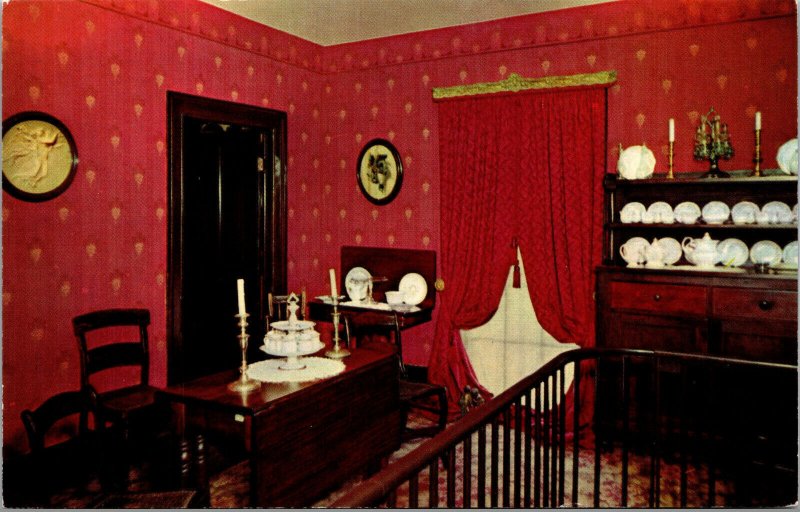 Vtg Dining Room Abraham Lincoln's Home Springfield Illinois IL Chrome Postcard