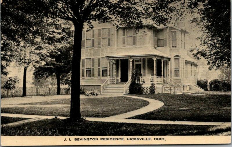 Hicksville Ohio~JL Bevington Mansion~Boon Bevington Dry Goods Store Owner~1915 