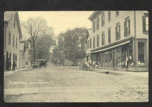 SUSQUEHANNA PENNSYLVANIA PA. DOWNTOWN BROAD STREET SCENE VINTAGE OSTCARD