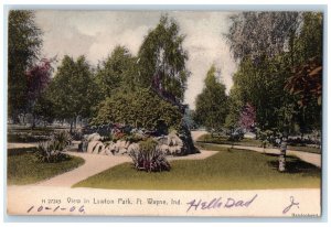 1906 View in Lawton Park Fort Wayne Indiana IN Antique Posted Postcard
