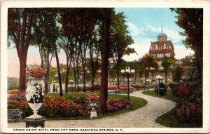Grand Union Hotel City Park Saratoga Springs NY New York WB Postcard UNP VTG 