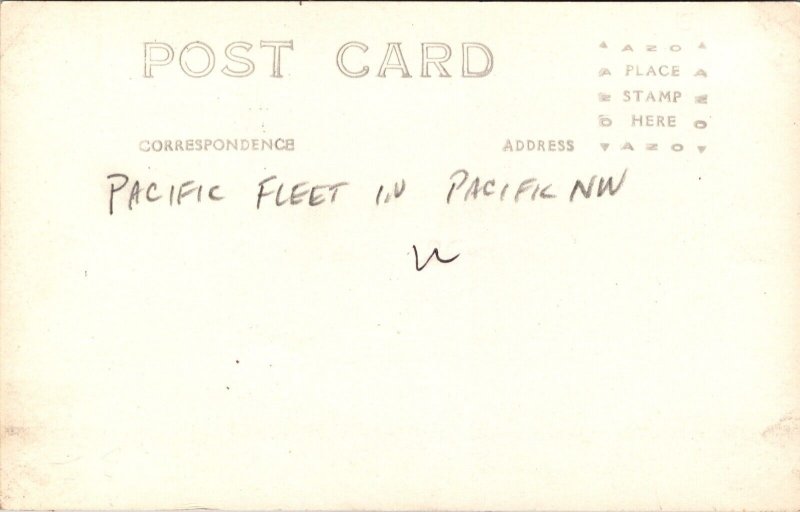 Real Photo Postcard Pacific Fleet Landing Force in the Pacific Northwest