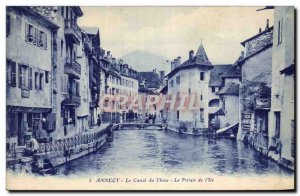 Old Postcard Annecy The Thiou canal Palace L & # 39ile