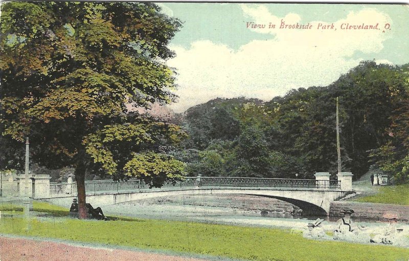 1912 View in Brookside Park, Cleveland, Ohio Postcard