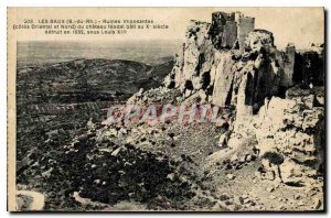 Old Postcard Les Baux (B R) imposing ruins (East and North sides) of Chateau ...