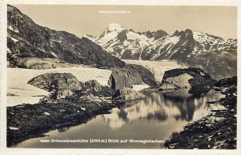 Switzerland Grimselpasshohe blick auf Rhonegletscher glacier photo postcard