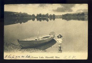 Haverhill, Massachusetts/MA/Mass Postcard, Kenoza Lake, Child/Row Boat, 1907!