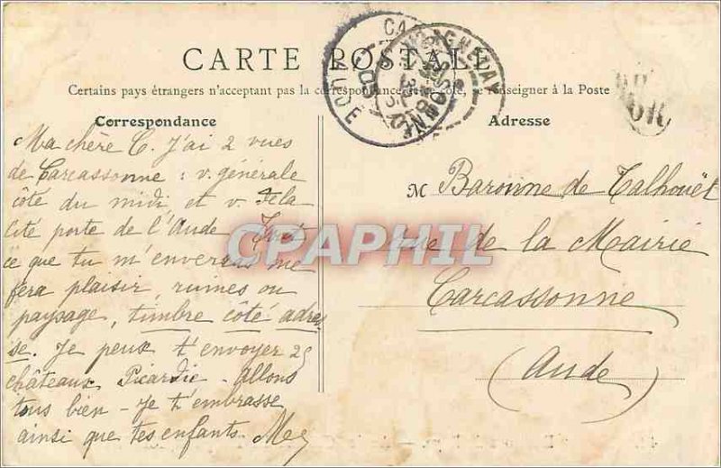 Old Postcard Verpillieres surroundings Roye Old Chateau Templar