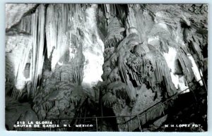 RPPC  GARCIA, Nuevo Laredo Mexico~Cave GRUTAS DE GARCIA La Gloria 1961 Postcard