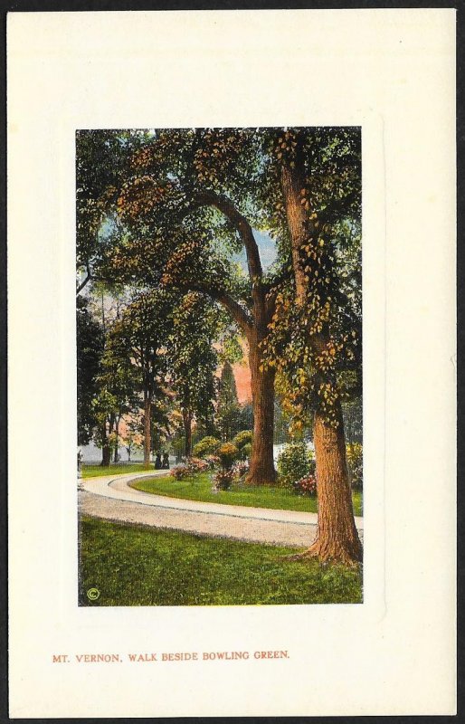 Mt Vernon Walk Beside Bowling Green Unused c1910s