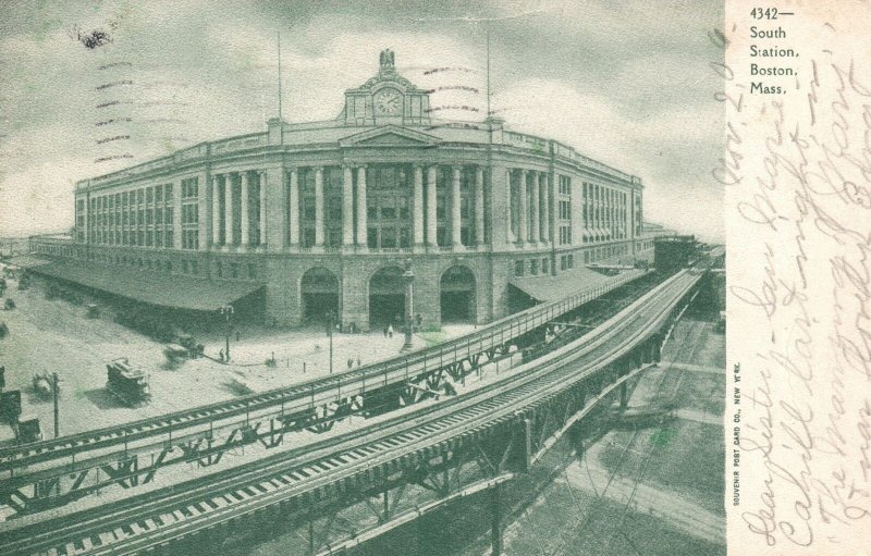 Vintage Postcard 1906 View of South Station Boston Massachusetts MA