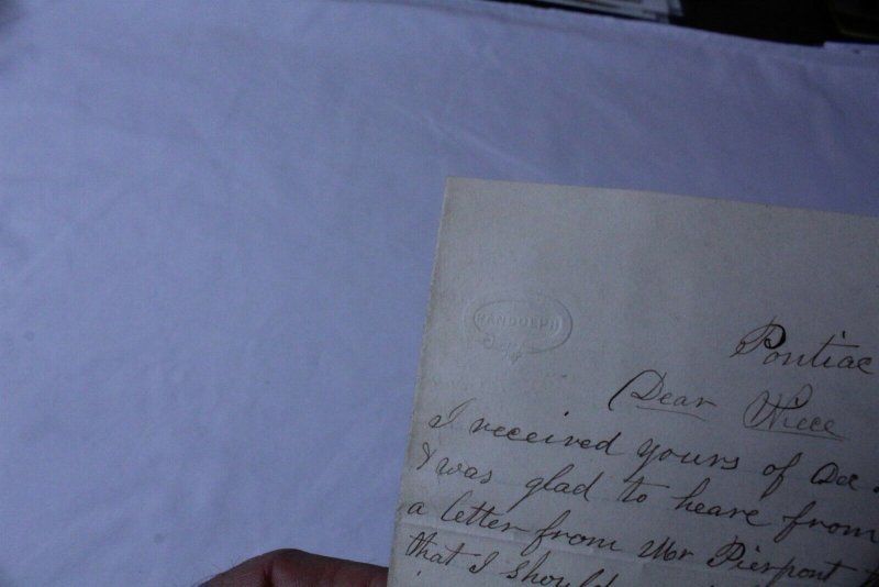 Vintage Hand Written 4 Page Letter 1871 Embossed on Letter Head