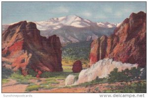 Pikes Peak Elevect 14,110 Feet And Gateway Of The Garden Of The Gods Denver C...