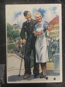 Mint WW2 Postcard Germany Army Women at War Series with Wounded Soldier