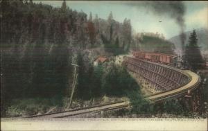 Southern Oregon Collarhide Tresle RR Train Bridge Siskiyou Grade Postcard