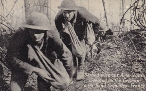 FRANCE, 1914-1918; Barbed Wire Cut, Americans Creeping On The Germans