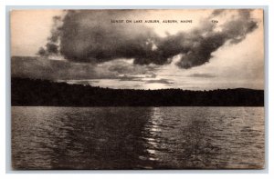 Sunset on Lake Auburn Maine ME UNP DB Postcard U3