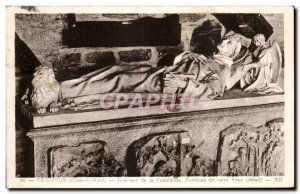 Old Postcard Treguier (North Coast) Interior of the Cathedral Shrine of St. Y...