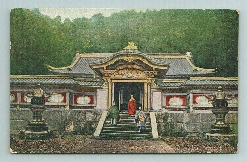 Temple Priests Japan Japanese Postcard 