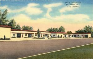 Roadside Linen Postcard Jay's Cottages Best Motel in Elko NV unposted Nice