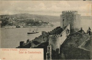 PC CONSTANTINOPLE, ISTAMBUL CHATEAUX D'EUROPE BOSPHORUS TURKEY (a20113)