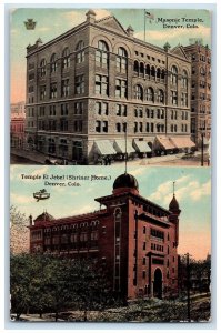 1914 Masonic Temple &Temple El Jebel Denver Exterior Denver CO Unposted Postcard 