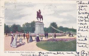 Washington Statue Public Gardens Boston Massachusetts 1908