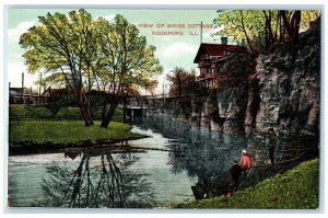 c1910 View Swiss Cottage Exterior Building Rockford Illinois IL Vintage Postcard