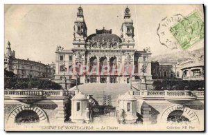 Postcard Old Theater Monte Carlo Casino Monaco