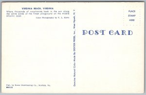 Vtg Virginia Beach Virginia VA Sunbathers View Umbrellas White Sands Postcard