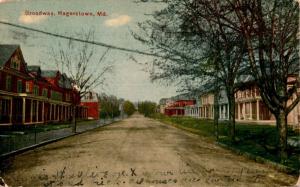 Broadway Street Scene, Hagerstown Maryland c1912 Vintage Postcard C16