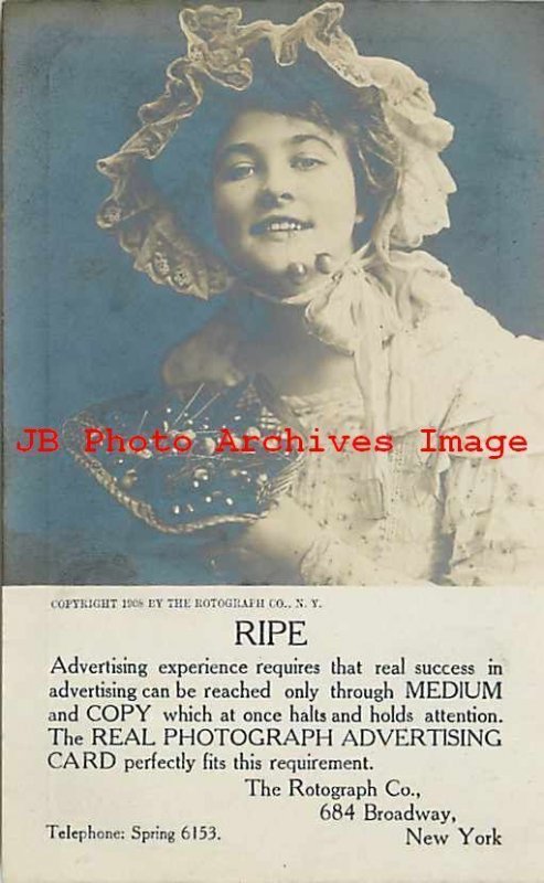 Advertising Card, Photo, Rotograph Real Photograph, New York City