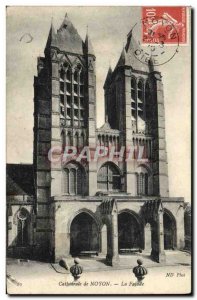 Old Postcard Noyon Cathedral Of The facade